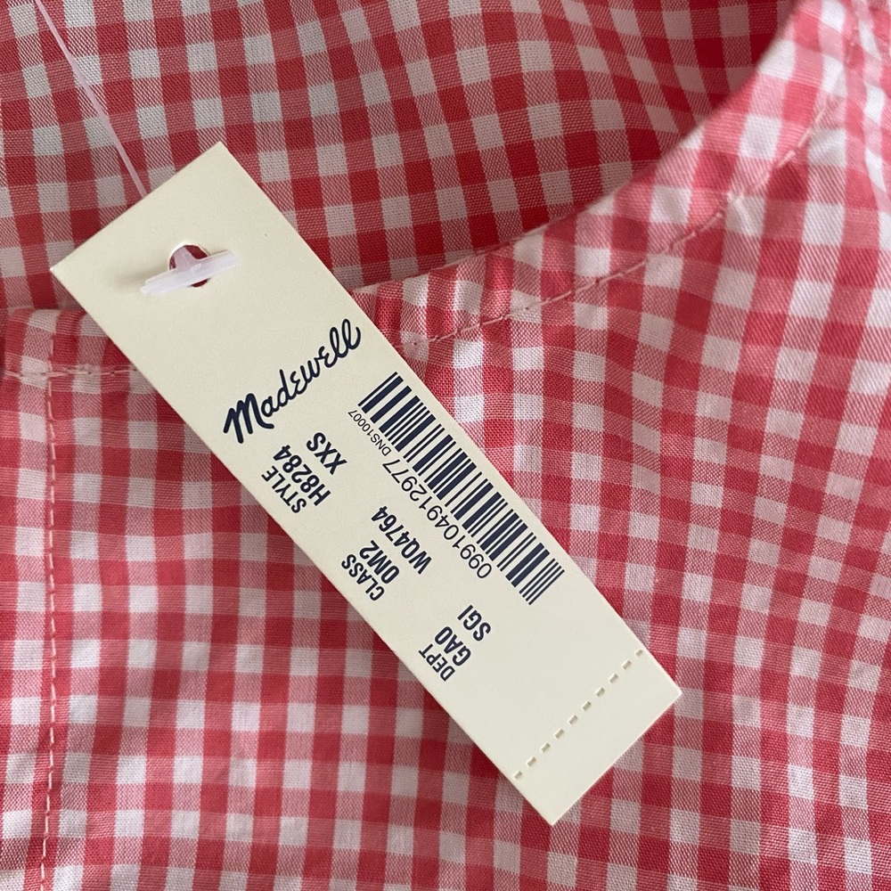 XXS Madewell gingham embroidered sleeveless top NWT - Picture 7 of 9